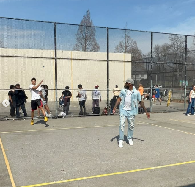 Kadeem Bush on the handball court at Coney Island Courts